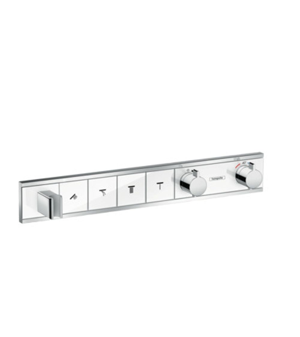 https://raleo.de:443/files/img/11eeea1f75806aa092906bba4399b90c/size_l/Hansgrohe-HG-Thermostat-Unterputz-RainSelect-Fertigset-4-Verbraucher-weiss-chrom-15357400 gallery number 1